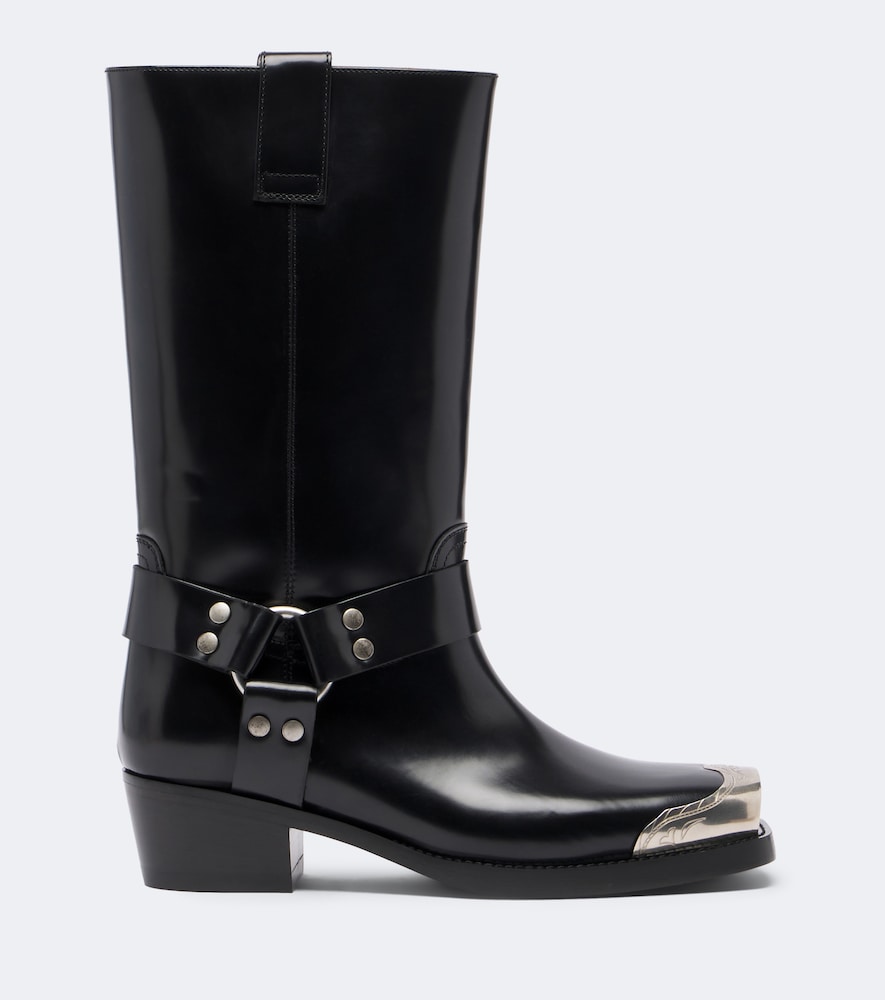Paris Texas Roxy leather biker boots (Black) - Flat Boots