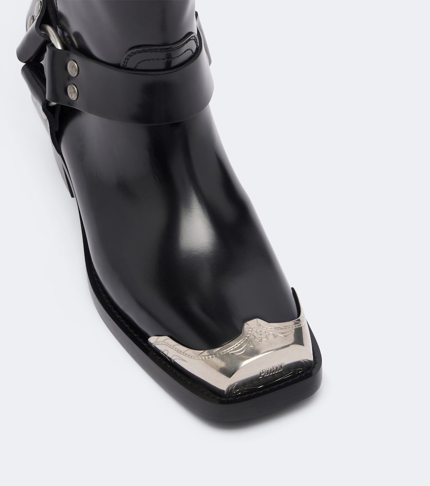 Paris Texas Roxy leather biker boots (Black) - Flat Boots