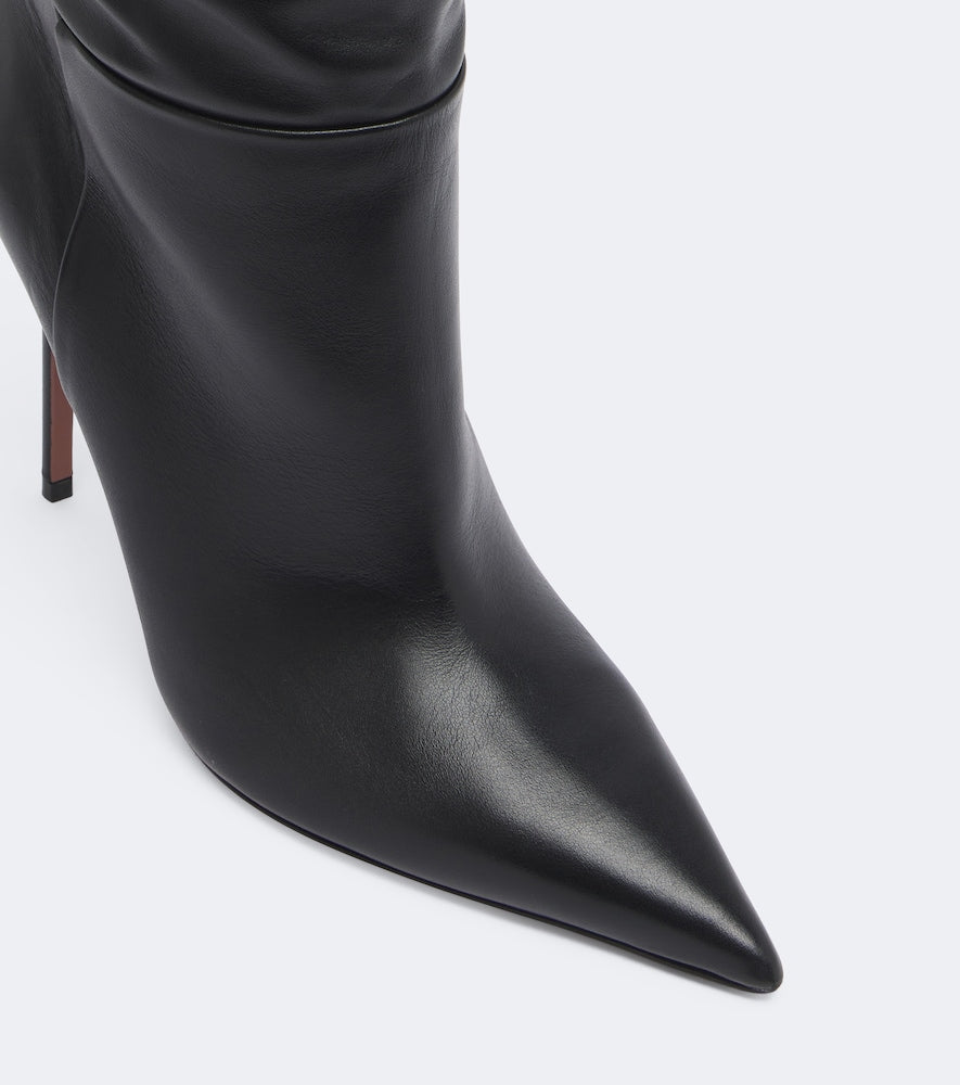 Paris Texas Vera leather over-the-knee boots (Black) - Mid Heel Boots