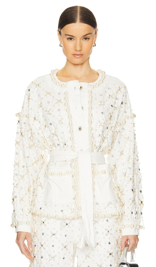 PatBO Beaded Jacket in White