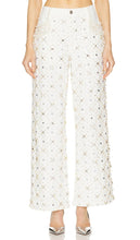 PatBO Beaded Wide Leg in White - PatBO, jambe large perlée, blanc - PatBO 白色串珠阔腿裤 - PatBO Perlen-weites Bein in Weiß - PatBO 비즈 와이드 레그 화이트 색상 - Gamba larga con perline PatBO in bianco