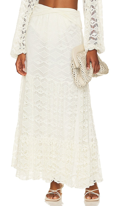 PatBO Crochet Skirt in Ivory - Jupe au crochet PatBO en ivoire - PatBO 象牙色钩编半身裙 - PatBO Häkelrock in Elfenbein - PatBO 크로셰 스커트 아이보리 색상 - Gonna all'uncinetto PatBO in avorio