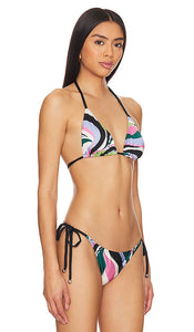 PatBO Delos String Bikini Top in Blue
