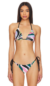 PatBO Delos String Bikini Top in Blue