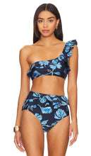 PatBO Nightflower One Shoulder Bikini Top in Blue - Haut de bikini asymétrique PatBO Nightflower en bleu - PatBO Nightflower 蓝色一肩比基尼上衣 - PatBO Nightflower One-Shoulder-Bikinioberteil in Blau - PatBO Nightflower 원숄더 비키니 탑 블루 색상 - Top bikini monospalla PatBO Nightflower in blu