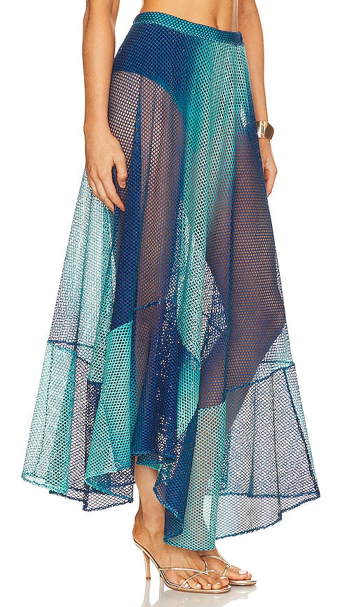 PatBO X Alessandra Ambrioso Ombre Beach Skirt in Blue