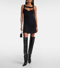 Patou Bow-detail cotton-blend tweed minidress