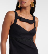 Patou Bow-detail cotton-blend tweed minidress