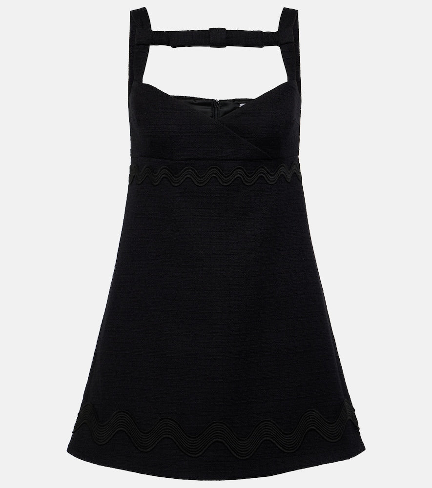 Patou Bow-detail cotton-blend tweed minidress. Patou 蝴蝶结装饰棉混纺粗花呢迷你连衣裙