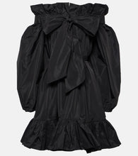 Patou Bow-detail ruffled faille minidress. Patou蝴蝶结装饰荷叶边罗缎迷你连衣裙