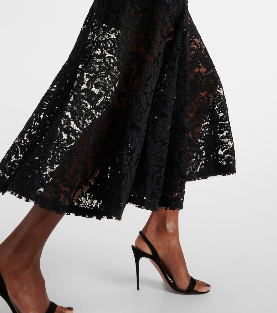 Patou Cotton-blend lace maxi skirt