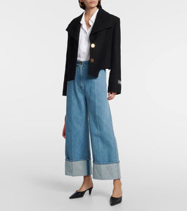 Patou Cropped wool-blend jacket