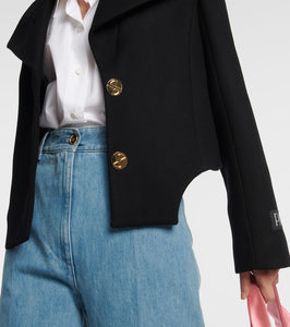 Patou Cropped wool-blend jacket