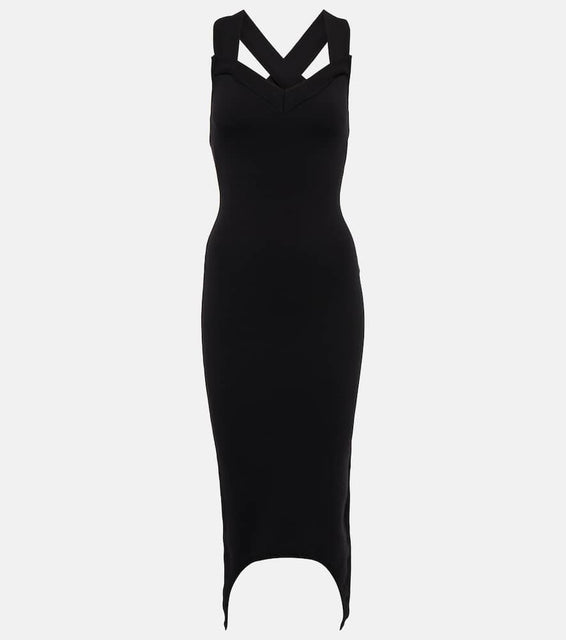 Patou Curve wool-blend midi dress