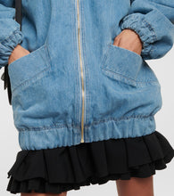 Patou Denim and faux shearling bomber jacket