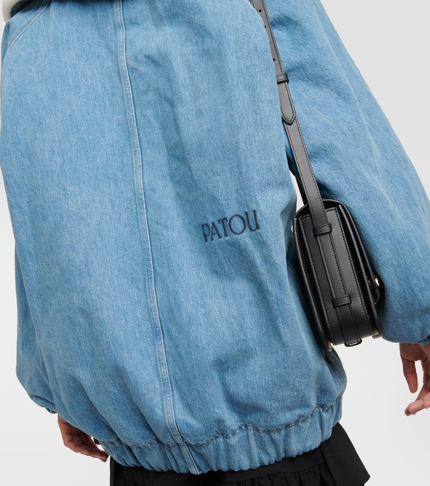 Patou Denim and faux shearling bomber jacket