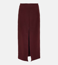 Patou Front-slit wool-blend midi skirt - Patou 前开衩羊毛混纺中长裙
