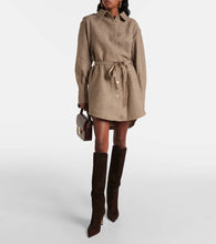 Patou Houndstooth flannel shirt dress