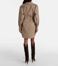 Patou Houndstooth flannel shirt dress