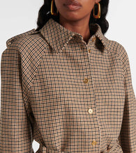 Patou Houndstooth flannel shirt dress