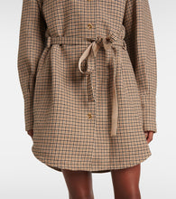 Patou Houndstooth flannel shirt dress