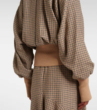 Patou Houndstooth wool-blend flannel bomber jacket