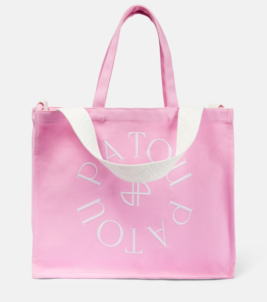 Patou Large logo canvas tote bag