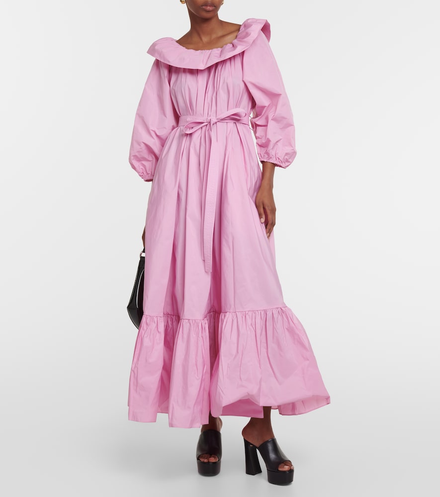 Patou Off-shoulder faille maxi dress