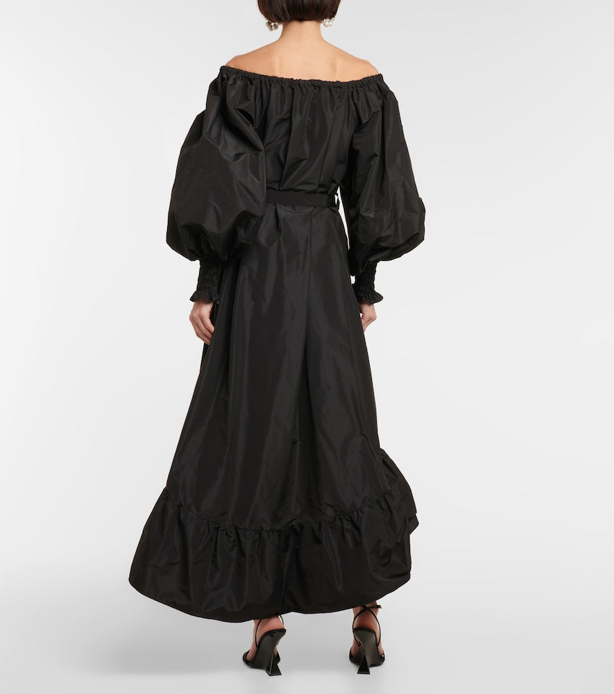 Patou Off-shoulder faille maxi dress