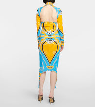 Patou Printed cutout cotton-blend midi dress