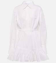 Patou Ruffled cotton shirt dress. Patou 荷叶边棉质衬衫裙