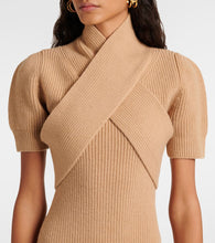 Patou Scarf-detail wool and cashmere minidress