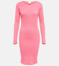 Patou Smocked cotton-jersey mini dress. Patou 缩褶棉质平纹针织迷你连衣裙