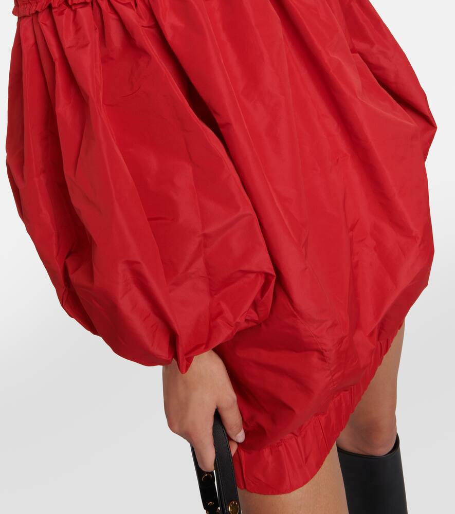 Patou Smocked off-shoulder crêpe minidress