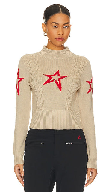 Perfect Moment Cable Underwear Sweater in Beige