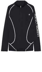 Perfect Moment Thermal Half Zip in Black - Perfect Moment - Demi-fermeture éclair thermique - Noir - Perfect Moment 黑色保暖半拉链 - Perfect Moment Thermal Half Zip in Schwarz - Perfect Moment 써멀 하프 지퍼 블랙 색상 - Mezza zip termica Perfect Moment in nero