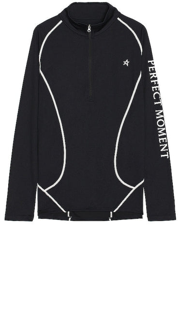 Perfect Moment Thermal Half Zip in Black - Perfect Moment - Demi-fermeture éclair thermique - Noir - Perfect Moment 黑色保暖半拉链 - Perfect Moment Thermal Half Zip in Schwarz - Perfect Moment 써멀 하프 지퍼 블랙 색상 - Mezza zip termica Perfect Moment in nero
