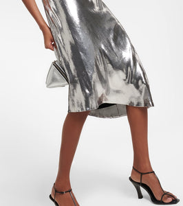 Petar Petrov Alena metallic velvet slip dress