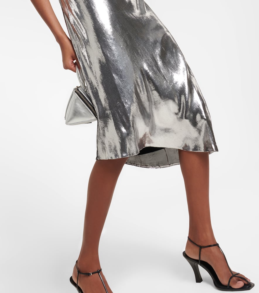 Petar Petrov Alena metallic velvet slip dress