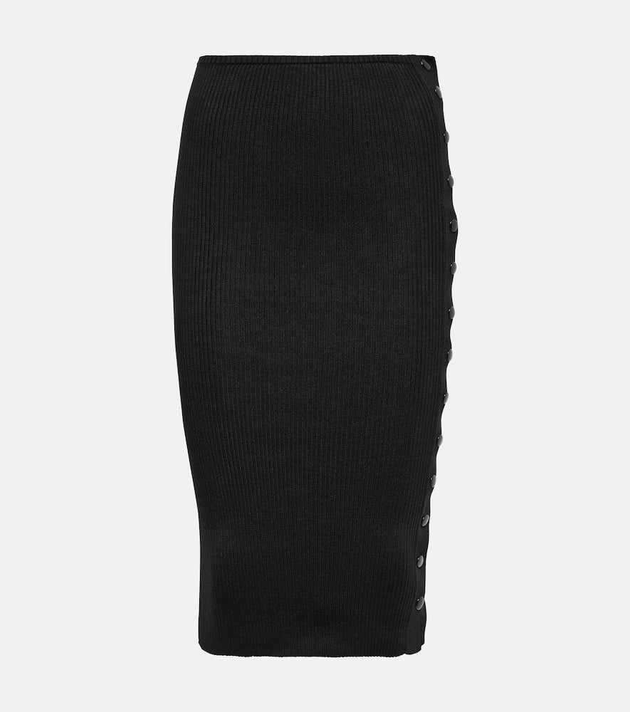 Petar Petrov Finn ribbed-knit silk pencil skirt - Petar Petrov Finn 罗纹针织真丝铅笔裙