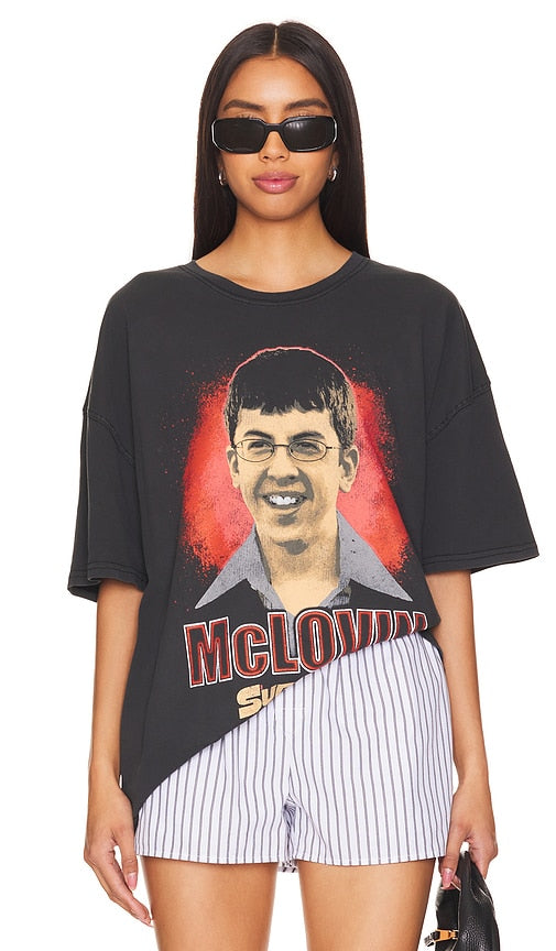 Philcos Superbad McLovin Oversized Tee in Black - Philcos - Superbad McLovin - T-shirt surdimensionné - Noir - Philcos Superbad McLovin 黑色超大 T 恤 - Philcos Superbad McLovin übergroßes T-Shirt in Schwarz - Philcos Superbad McLovin 오버사이즈 티셔츠 블랙 색상 - Maglietta oversize Philcos Superbad McLovin in nero