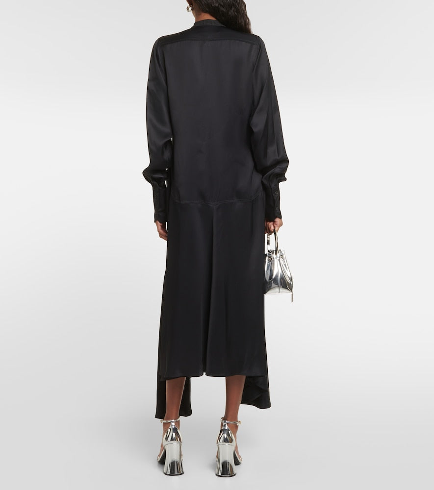 Plan C Asymmetric pleated midi dress