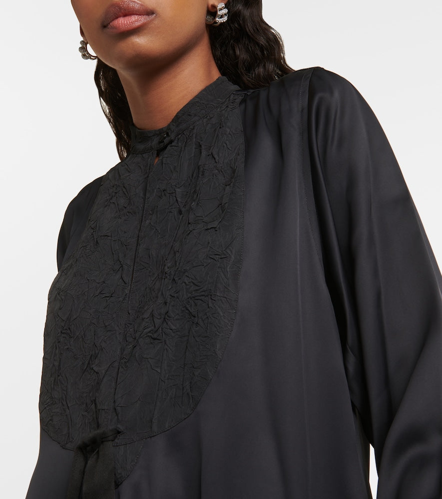 Plan C Asymmetric pleated midi dress