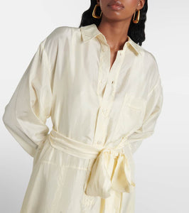 Plan C Belted silk shirtdress