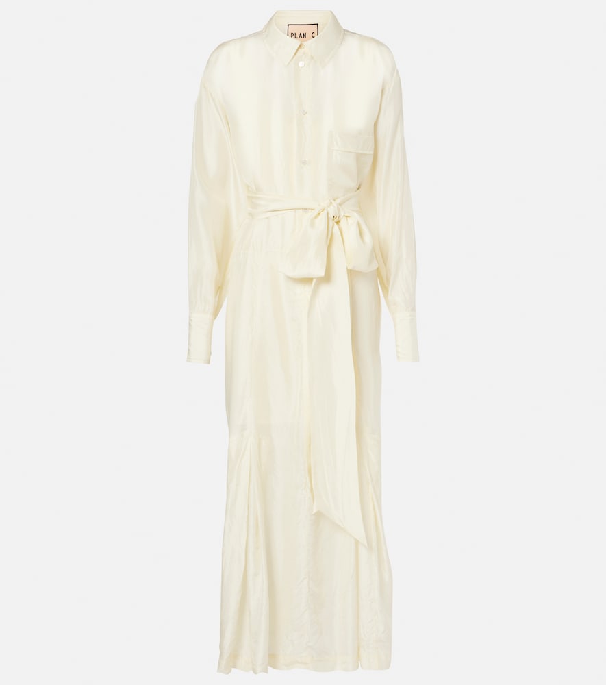 Plan C Belted silk shirtdress. C款系带真丝衬衫裙