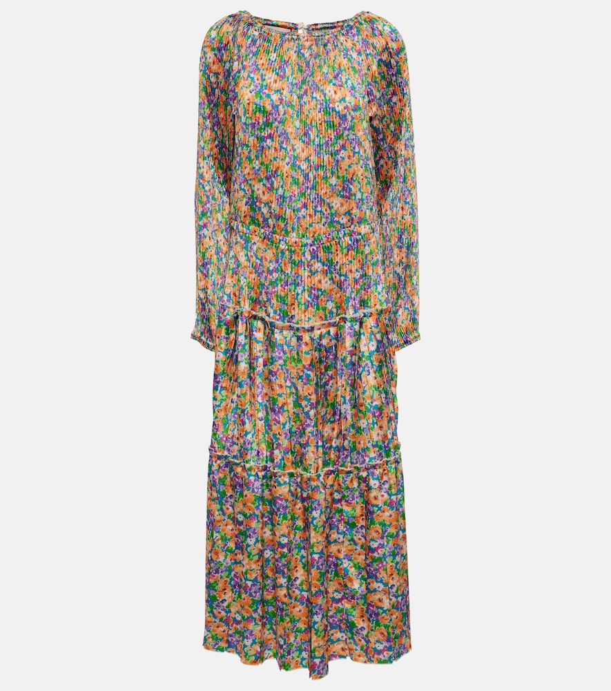 Plan C Floral pleated midi dress. Plan C 花卉褶皱中长连衣裙