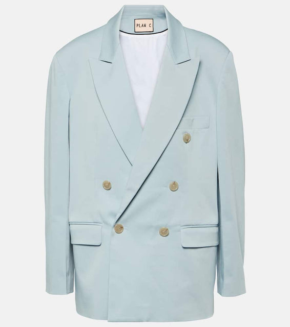 Plan C Oversized cotton-blend blazer