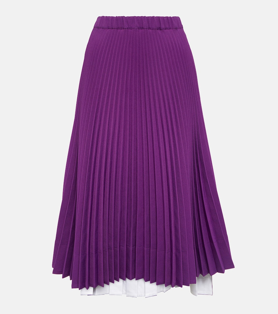 Plan C Pleated jersey midi skirt - Plan C 褶皱针织中长裙