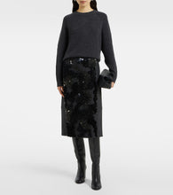 Plan C Sequined wool-blend midi skirt