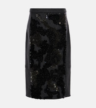 Plan C Sequined wool-blend midi skirt - Plan C 亮片羊毛混纺中长裙